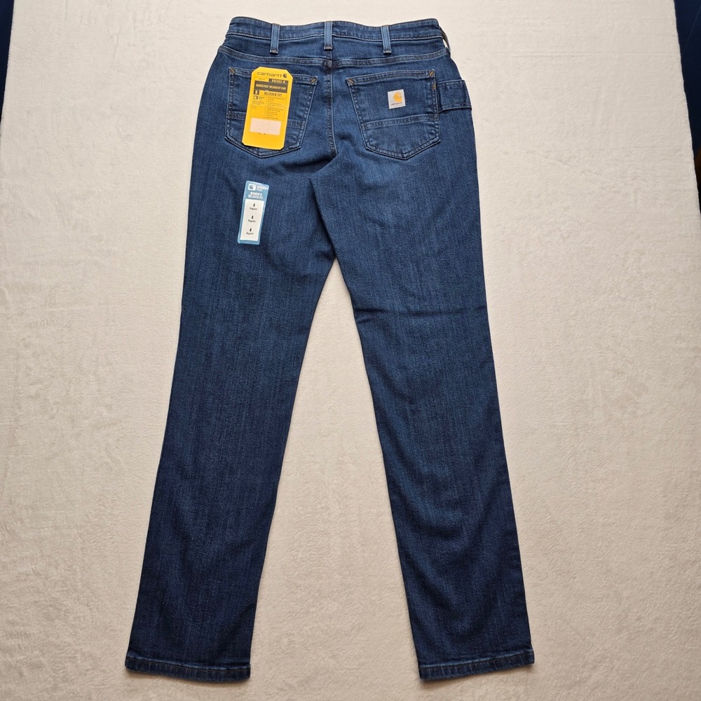 Carhartt Relaxed Fit Jeans Rugged Flex Straight Leg Workwear Women 4R - Picture 2 of 9